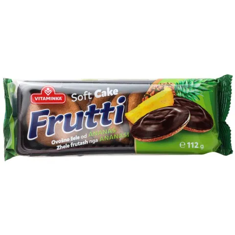 Печенье Frutti бисквитное с ананасовым желе покрытое шоколадом 112г