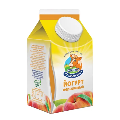 Йогурт пит из Кореновки персик 2,1% 450г