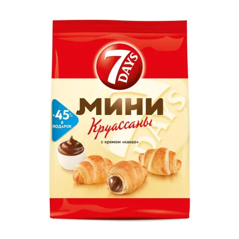 Круассаны 7 ДНЕЙ мини с кремом какао 176г