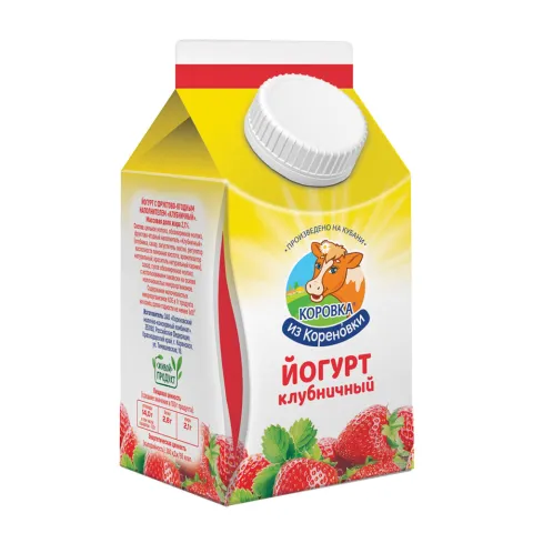 БЗМЖ Йогурт пит из Кореновки клубника 2,1% 450г