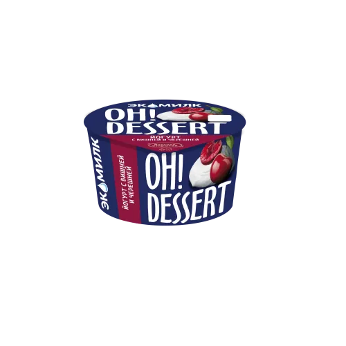 Йогурт Экомилк Oh!Dessert 4,2% 130г стакан (12 шт.) с вишней и черешней