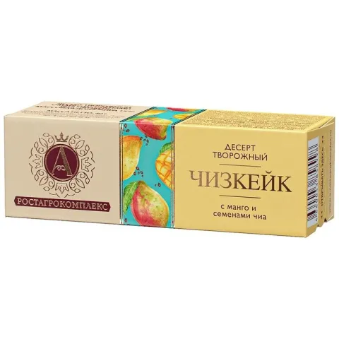 БЗМЖ Десерт творож А.РОСТАГРОКОМПЛЕКС манго и семена чиа Чизкейк 15% 40г