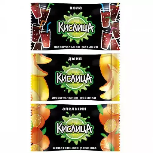 Жевательная резинка Кислица вкус колы/дыни/апельсина