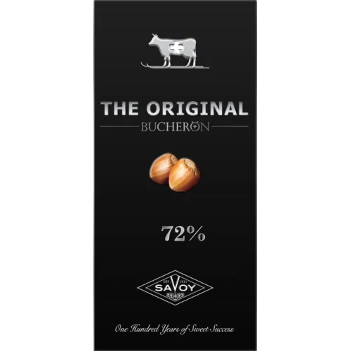 Шоколад горький 72% BUCHERON THE ORIGINAL с фундуком, в картоне, 90г