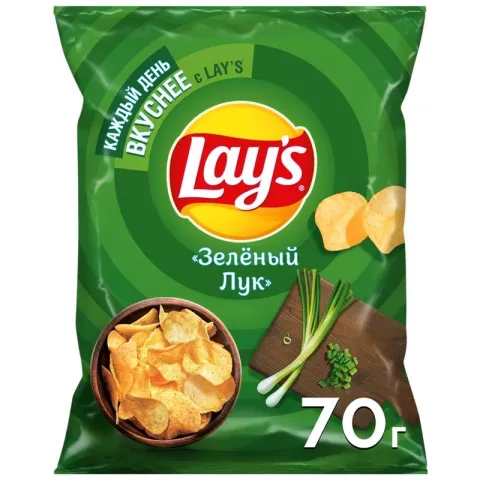 Чипсы Лейз Молодой Зеленый Лук 70г