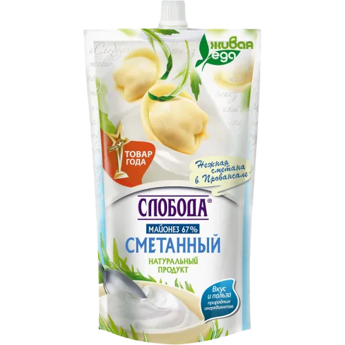 Майонез Слобода Сметанный 400г пак