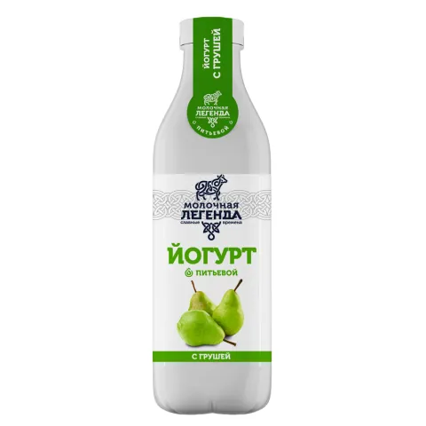 БЗМЖ Йогурт Молочная Легенда питьевой с грушей 0,9% 900г