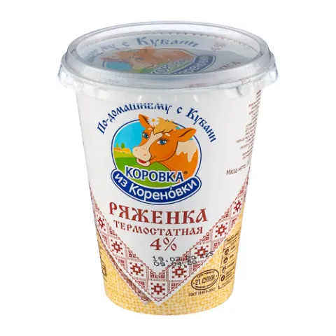 БЗМЖ Ряженка термостат КизК 4% 300г стакан