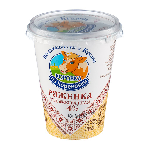 БЗМЖ Ряженка термостат КизК 4% 300г стакан