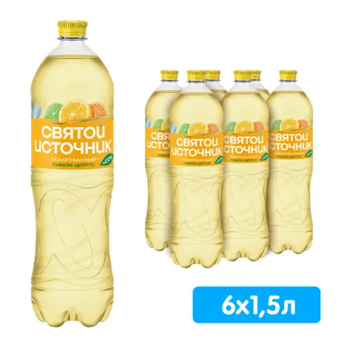 Напиток б/а газ. Святой Источник Вода+Сок Лимон/Цитрус 1,5л пэт