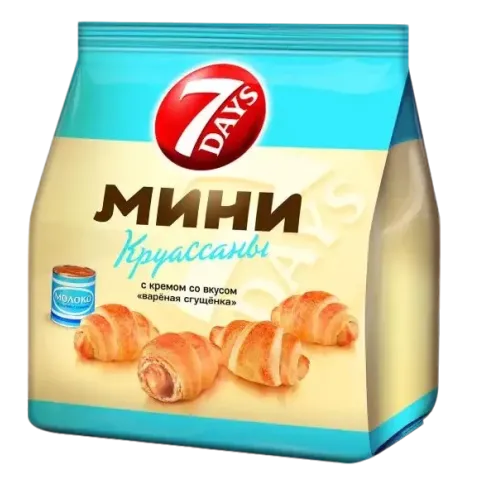 Круассаны 7 ДНЕЙ мини с кремом вкус вар сгущенка 176г