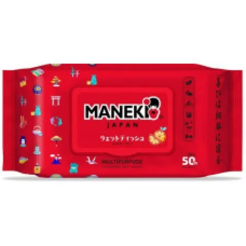 Салфетки Манеки влажные 16*20см 50шт