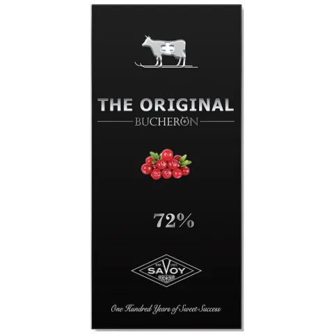 Шоколад BUCHERON THE ORIGINAL горький с кусочками клюквы 72% 90г