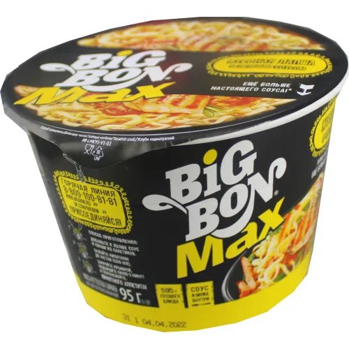 Лапша б/п БигБон с курицей и пряным соусом 95 г упак