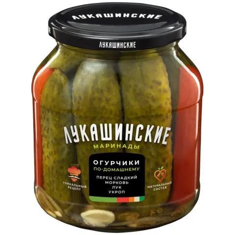 Огурцы Лукашинские 670г. по-домашнему со сл.перцем