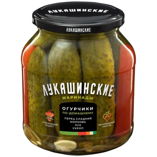 Огурцы Лукашинские 670г по-домашнему со сладким перцем