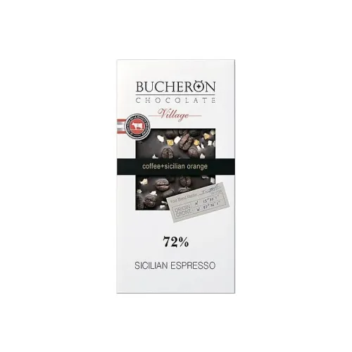 Горький шоколад Bucheron village с зернами кофе и апельсином, 100 г