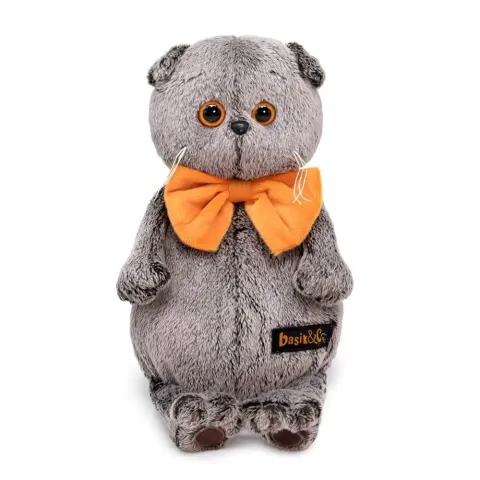 Игрушка мягкая Ks30-031 Басик в рыжем бархатном банте