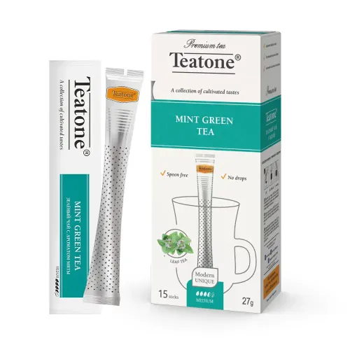 Чай Teatone Mint Green Tea (Чай зеленый с ароматом мяты), в стиках, 15шт