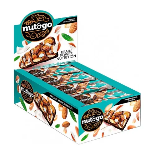 Батончик ореховый Nut&amp;Go миндальный с кокосом 34г