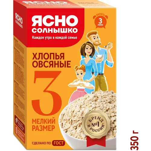 Хлопья Ясно солнышко N3 овсяные 350г