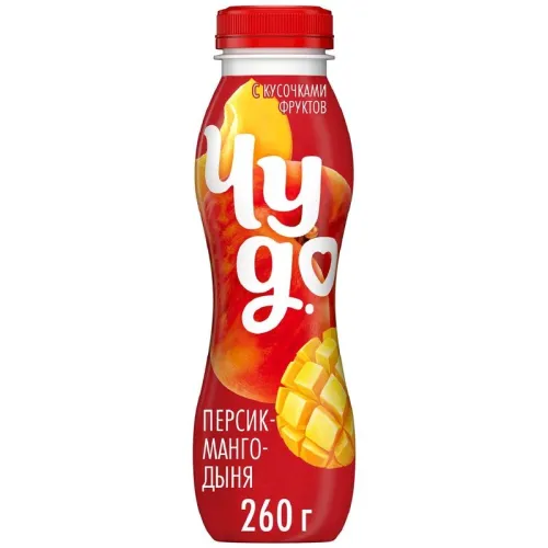 Йогурт ЧУДО персик-манго-дыня 260г бутылка