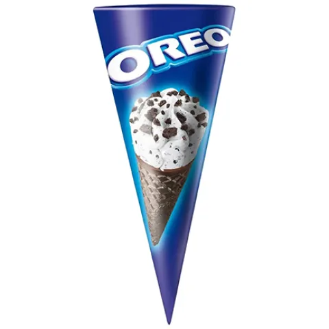 Мороженое Oreo сливочное с дробленым печеньем Орео в глазированном вафельном рожке с какао
