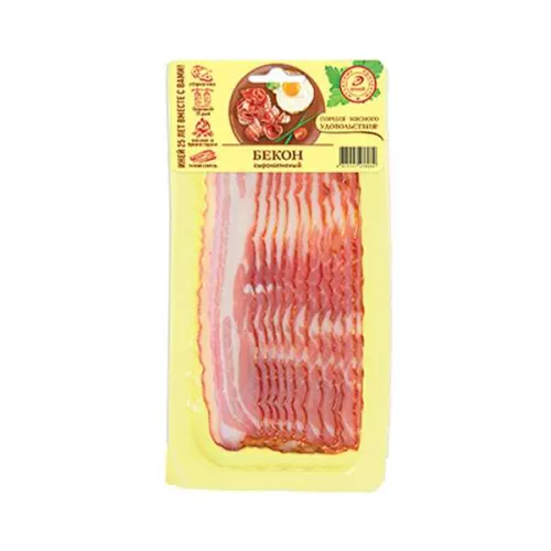 Мясной продукт из свинины с/к Бекон 100г в/у МЗ ООО Иней Россия Иней