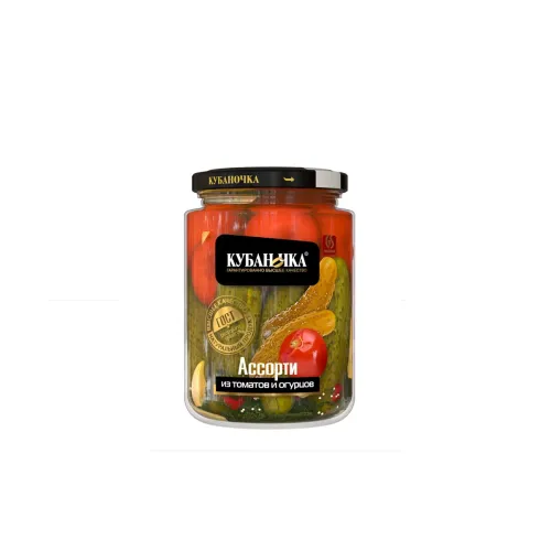 Ассорти маринованное Кубаночка из томатов и огурцов (720 г)