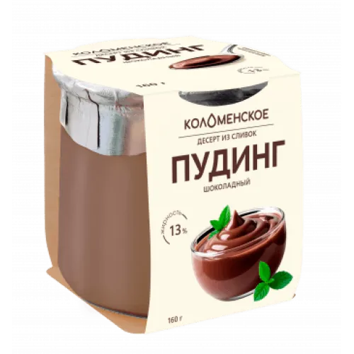 БЗМЖ Пудинг из сливок Коломенское шоколадный 13% 160г ст/б