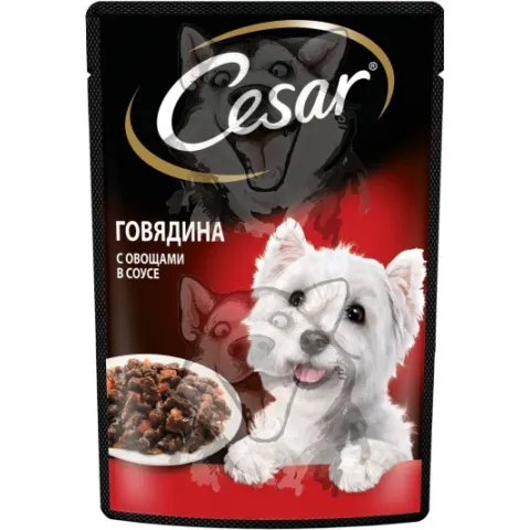 Корм Цезарь Пауч 85 гр Говядина с овощами