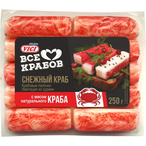 Крабовые палочки Вичи с мясом натурал краба охл 150+20г
