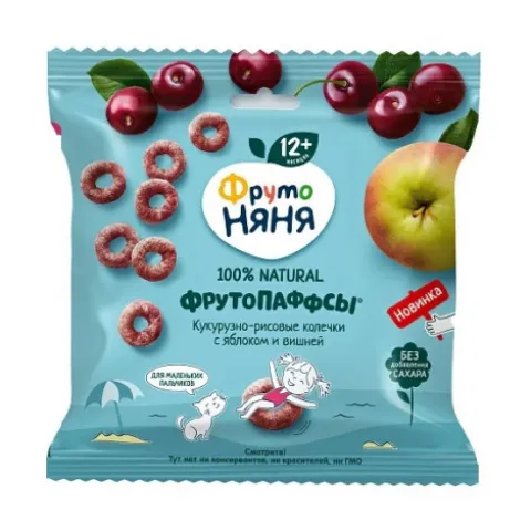 ФрутоНяня Паффсы кукурузно-рисовые яблоко, вишня 21г