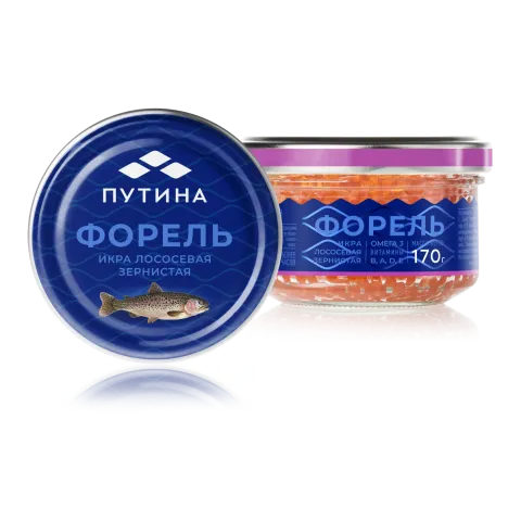 Икра форели Путина зернистая солёная 500г