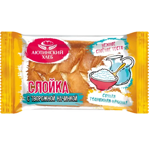 Слойка с творогом 70г Гуковская