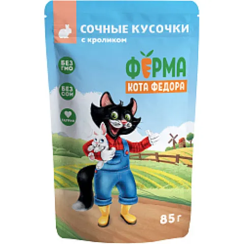 Корм д/котят Мнямс ферма кота Федора кусочки с ягненком 85г