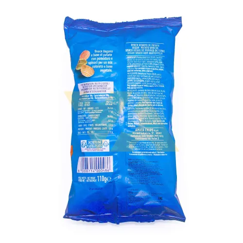 Чипсы картофельные вегетарианские (картофель, томаты, шпинат) VEGGY ALFREDO'S, AMICA CHIPS, 0,11 кг 