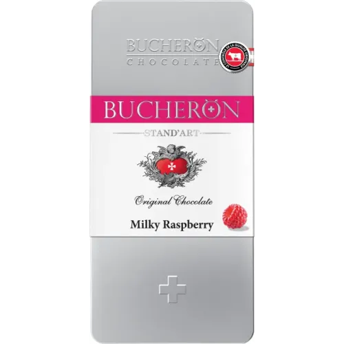 ШОКОЛАД BUCHERON Standart молочный с кусочками малины в жест.боксе 100г