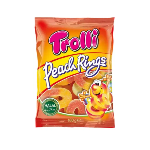 Мармелад жевательный Тролли персиковые колечки 100г