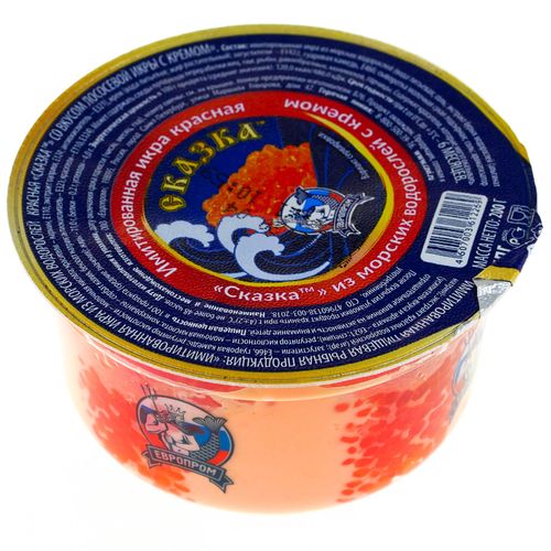 Имитированная красная икра с кремом Европром 