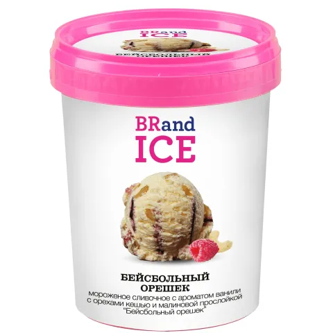 БЗМЖ Мороженое BRand Ice Бейсбольный орешек сливочное 600г