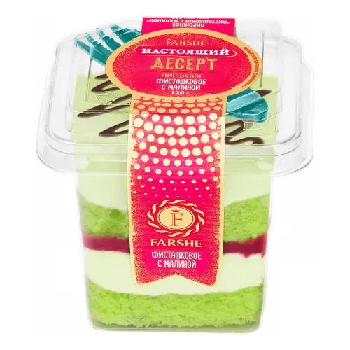 Пирожное Фарше Фисташковое с малиной 110г