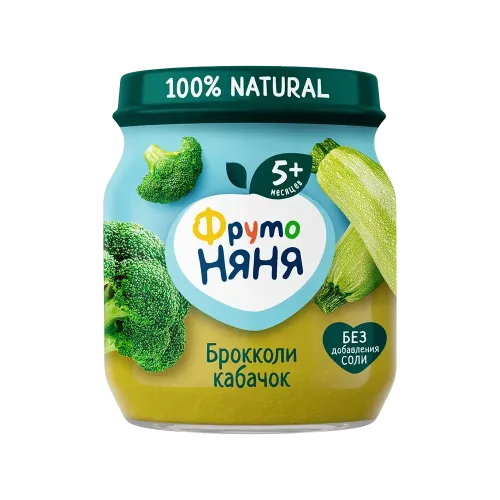 Пюре натуральное из капусты брокколи и кабачков 110г