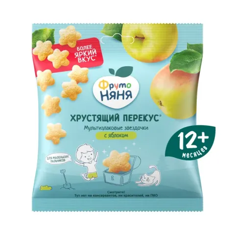 Паффсы ФрутоНяня мультизлак яблоко с 12 месяцев 21г