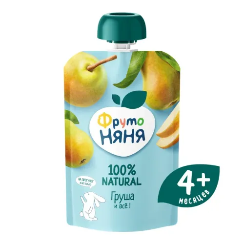 Фрутоняня пюре натуральное грушевое 90 г