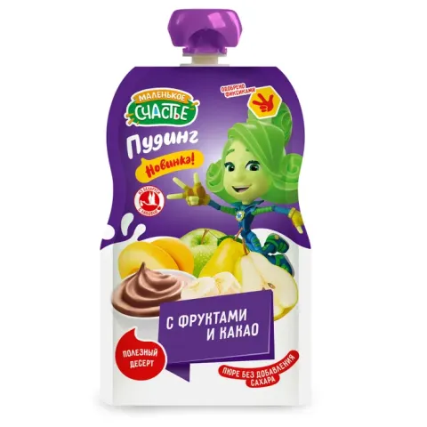 Десерт Маленькое счастье Пудинг Фрукты-шоколад с 9 мес 90 г