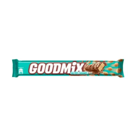 Батончик GOODMIX со вкусом соленой карамели и вафлей, 44г.