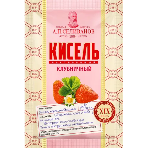 Кисель порошок А.П.Селиванов клубника саше 25г
