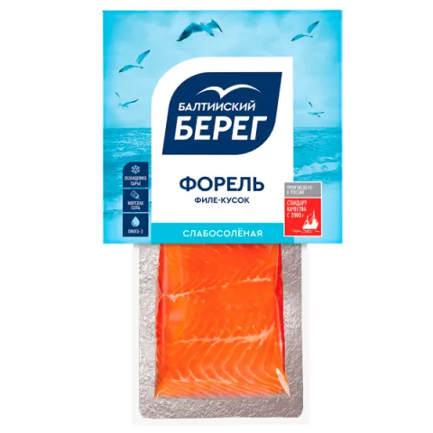 Форель радужная Балтийский Берег филе слабосоленая 200г