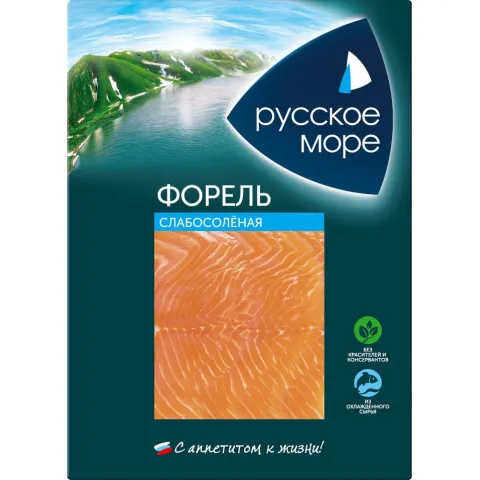 Форель слабосоленая филе-ломтики Русское море 120г